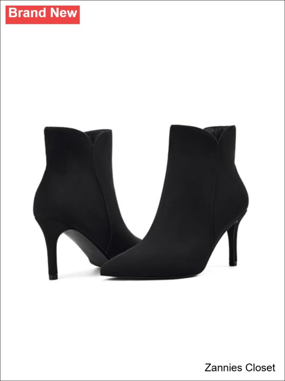 ✨ Pointed Toe Ankle Booties with 3 Inch Stiletto Heel & Side Zipper